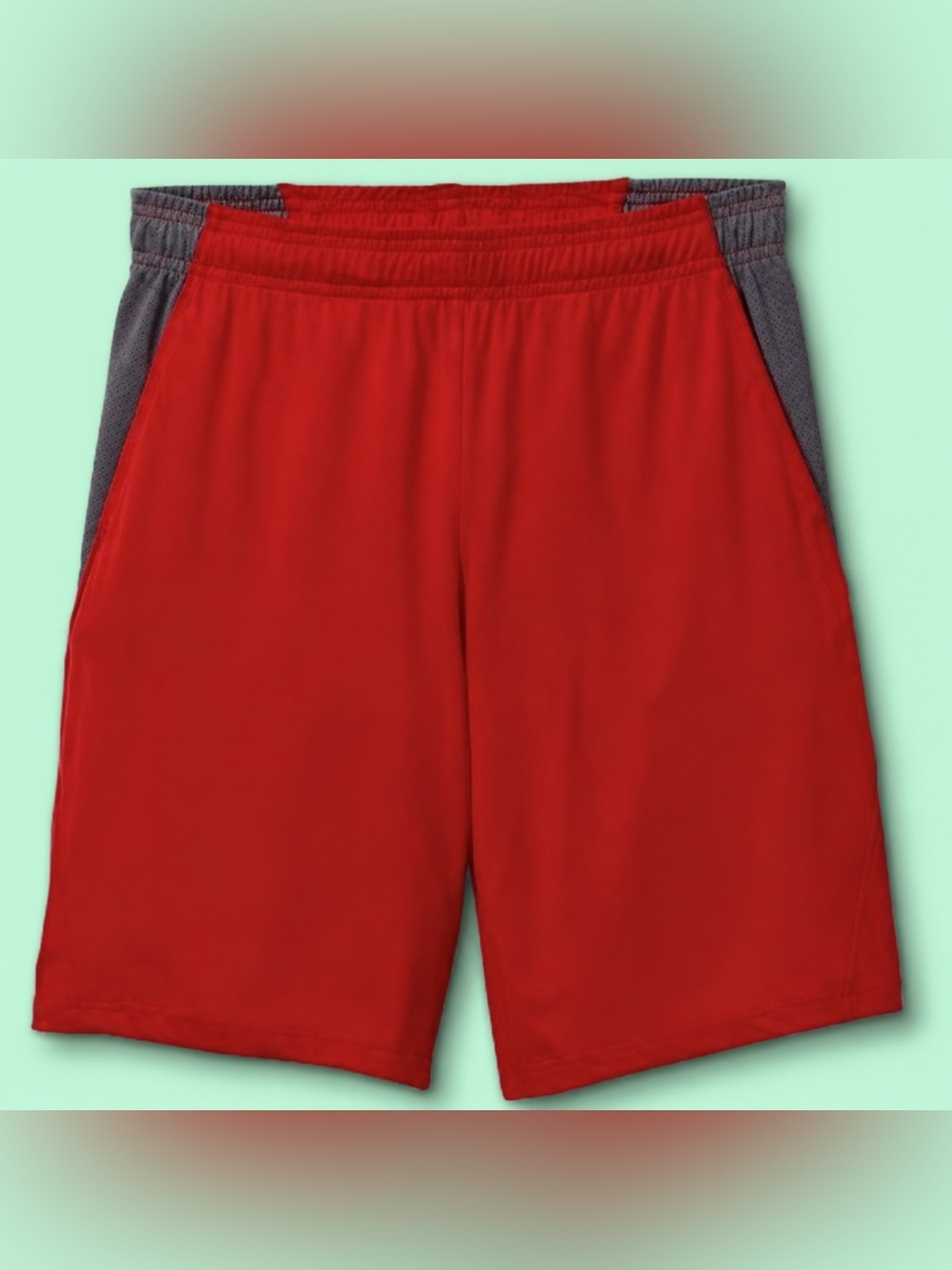 KIDS All-in-Motion Red & Gray Dri-Fit Quick-Dry Moisture-Wicking Shorts - LARGE